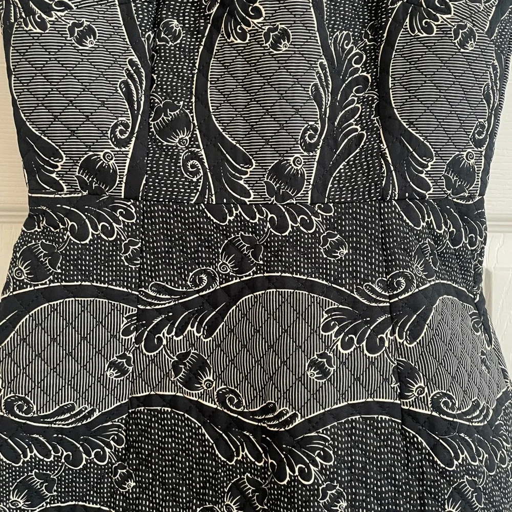 Antonio Melani x Jennifer Sumko Schawn Scroll Print Quilting Square Neck Dress 0